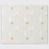 水彩ワンガチョウ間抜けワイルドフラワー1st誕生日 ラッピングペーパー (フラット)