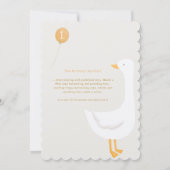 水彩ワンガチョウ間抜けワイルドフラワー1st誕生日 招待状 (裏面)