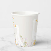 水彩ワンガチョウ間抜けワイルドフラワー1st誕生日 紙コップ (左)