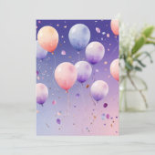 水彩ワンダーランド誕生日 招待状 (スタンド正面)