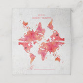 水彩ワールドマップ結婚のテーブルの座席 プレイスカード (外部開封)