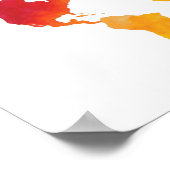 水彩ワールドマップ – オリジナル水彩プリント ポスター (角)