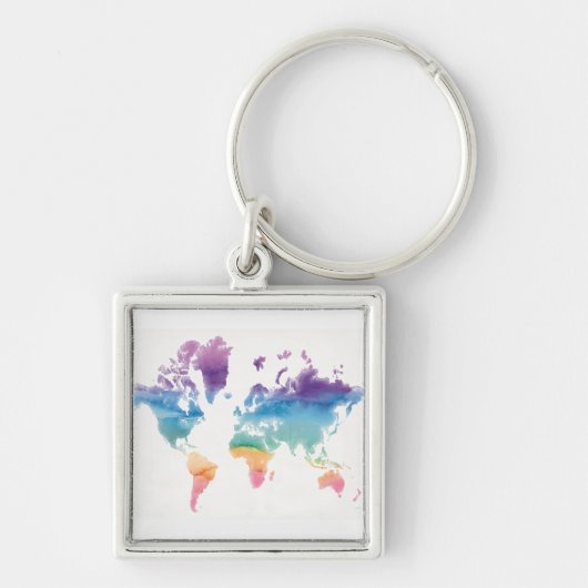 水彩ワールドマップ キーホルダー (正面)