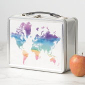 水彩ワールドマップ メタルランチボックス (インサイチュ)