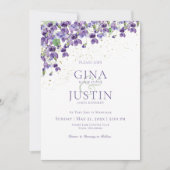 水彩ヴァイオレット結婚式招待状 招待状 (正面)