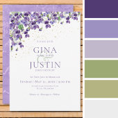 水彩ヴァイオレット結婚式招待状 招待状