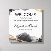 水彩ヴァネッサ白黒キャンバス印刷 キャンバスプリント (正面)