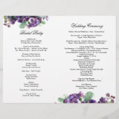 水彩ヴィオラ花結婚式プログラム (裏面)