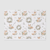 水彩ヴィンテージかわいいキツネのクリスマスパターン 薄葉紙 (正面)