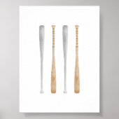 水彩ヴィンテージこうもりポスター ポスター (正面)