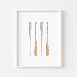 水彩ヴィンテージこうもりポスター ポスター