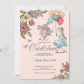 水彩ヴィンテージアリスin ONEderland誕生日 招待状 (正面)