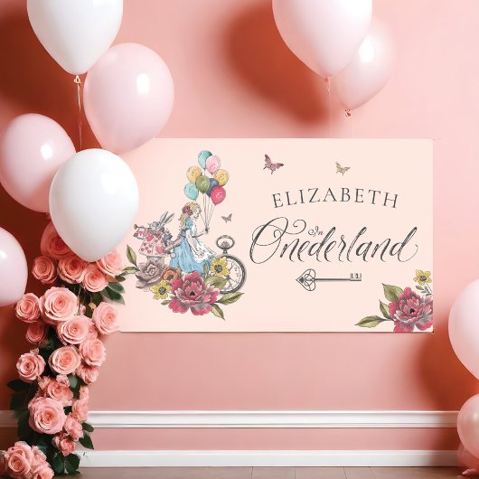 水彩ヴィンテージアリスin ONEderland誕生日 横断幕