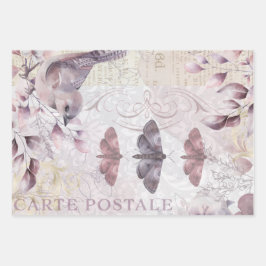 水彩ヴィンテージエフェメラデクページ ラッピングペーパーシート