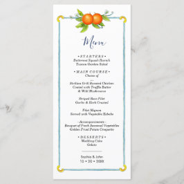 水彩ヴィンテージオレンジイラストレーションメニュー メニュー