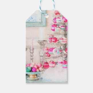 水彩ヴィンテージオーナメントクリスマスツリー ギフトタグ