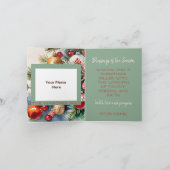 水彩ヴィンテージオーナメントフォトクラフトクリスマス カード (内部)