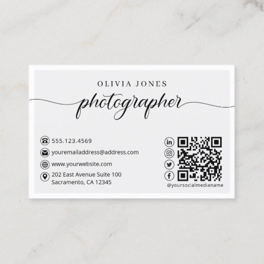 水彩ヴィンテージカメラ&花写真 名刺 (裏面)