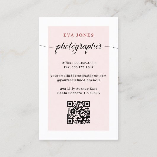 水彩ヴィンテージカメラ&花写真 名刺 (裏面)