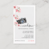 水彩ヴィンテージカメラ&花模様撮影 名刺 (裏面)