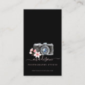 水彩ヴィンテージカメラ&花模様撮影 名刺 (正面)