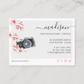 水彩ヴィンテージカメラ&花模様撮影 名刺 (裏面)