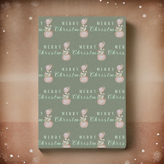 水彩ヴィンテージキャンディ雪だるまクリスマス 薄葉紙