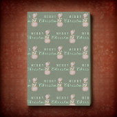 水彩ヴィンテージキャンディ雪だるまクリスマス 薄葉紙