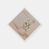 水彩ヴィンテージキャンディ雪だるまメリークリスマス スタンダードカクテルナプキン (角)