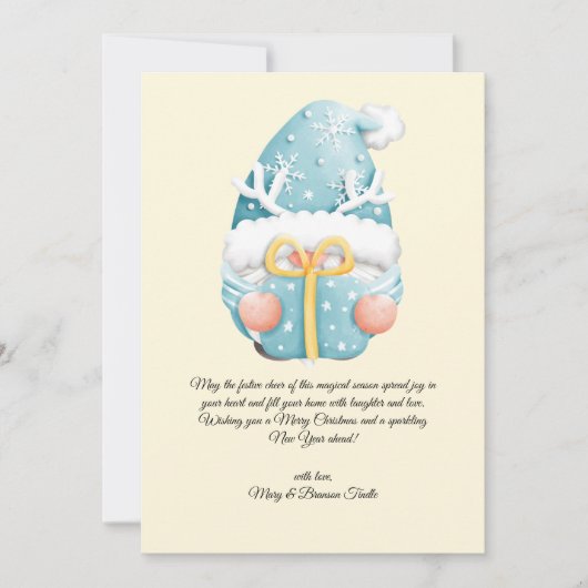 水彩ヴィンテージクリスマスウィンター格言 シーズンカード (正面)