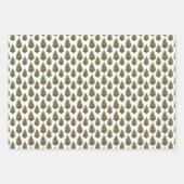 水彩ヴィンテージクリスマスツリーホワイトホリデー ラッピングペーパーシート (正面)