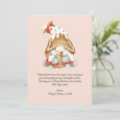 水彩ヴィンテージクリスマス格言ホットチョコレート シーズンカード (スタンド正面)