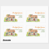 水彩ヴィンテージコテージ住所 シール (シート)