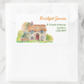 水彩ヴィンテージコテージ住所 シール (バッグ)