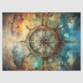 水彩ヴィンテージコンパスのレトロマップ航海の 薄葉紙 (正面)