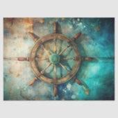 水彩ヴィンテージコンパスのレトロマップ航海の 薄葉紙 (正面)