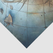 水彩ヴィンテージコンパスのレトロマップ航海の 薄葉紙 (詳細)