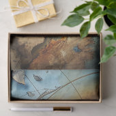 水彩ヴィンテージコンパスのレトロマップ航海の 薄葉紙 (ギフト)