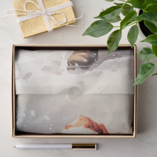 水彩ヴィンテージサンタクロースのクリスマスプレゼント 薄葉紙 (ギフト)