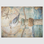 水彩ヴィンテージシーグラルスガルコンパス旧地図 薄葉紙 (正面)