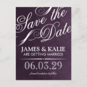 水彩ヴィンテージスクリプト日付の保存 案内ポストカード (正面)