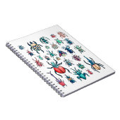 水彩ヴィンテージスタイル甲虫イラストレーション ノートブック (右側)