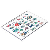 水彩ヴィンテージスタイル甲虫イラストレーション ノートブック (左側)