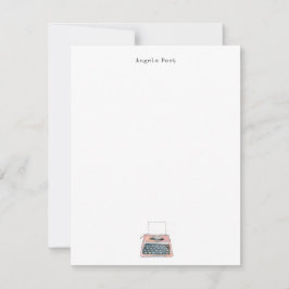 水彩ヴィンテージタイプライターフラット ノートカード