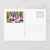 水彩ヴィンテージツリーファームクリスマスフォト ポストカード (裏面)