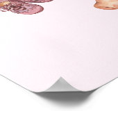 水彩ヴィンテージトイズピンク子供部屋アート ポスター (角)