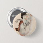 水彩ヴィンテージバックビュー(1912) Egon Schiele 缶バッジ (正面&裏面)