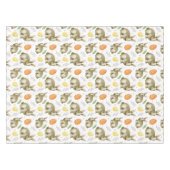 水彩ヴィンテージバニーエッグ春フラワーイースター テーブルクロス (正面(横))