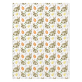 水彩ヴィンテージバニーエッグ春フラワーイースター テーブルクロス (正面)