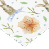 水彩ヴィンテージバニー&春の花イースター テーブルクロス (アングル)